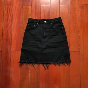 Black denim skirt